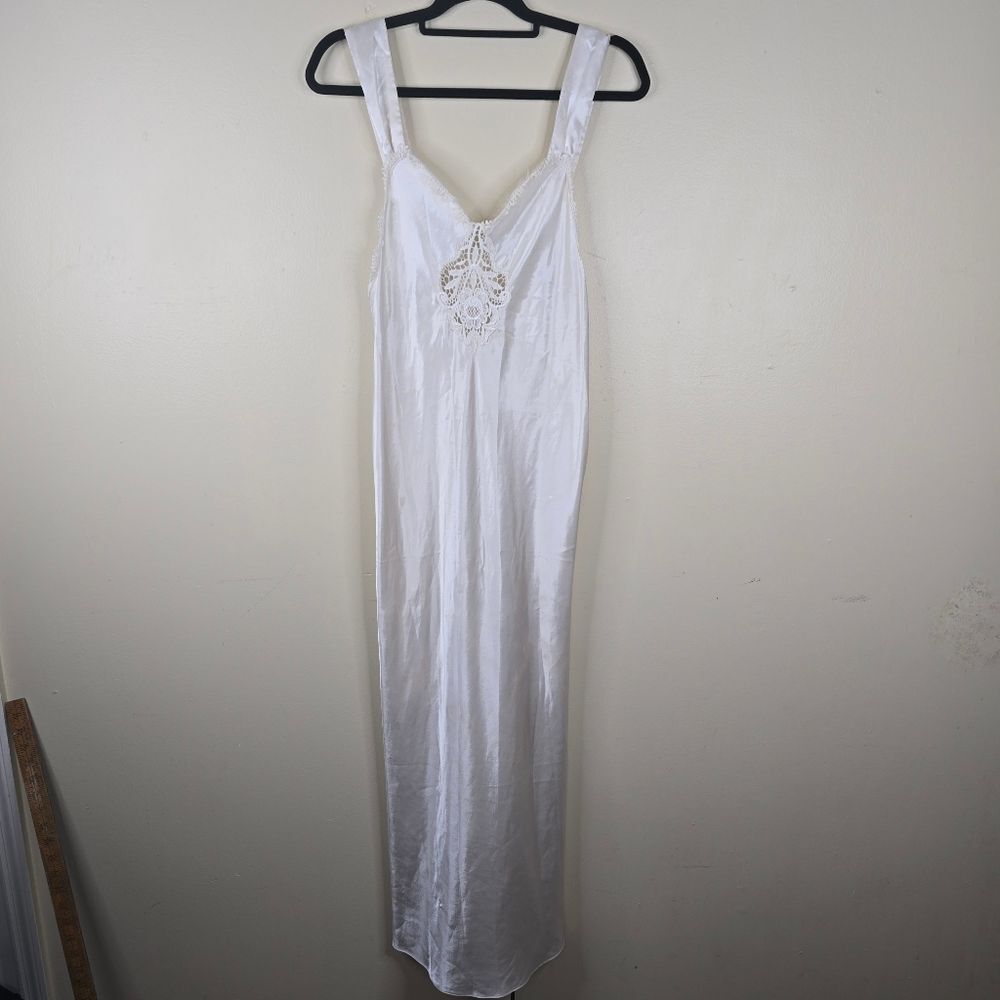 Vintage 80s Victorias Secret Gold Label Floor Length Chemise Size S